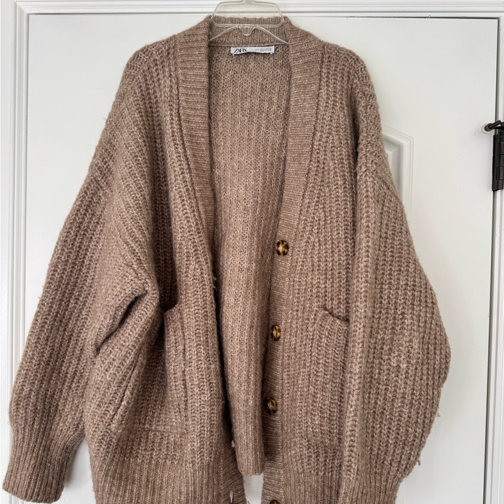 Zara Brown Knit Cardigan